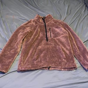 PINK half zip sherpa